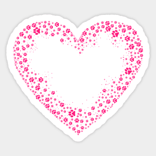 Pink Heart from Paw Prints Sticker